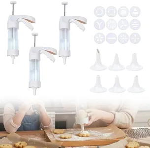 Spritz Cookie Press Gun Kit, 2026 New Cookie Press Kit, Multi-Functional Discs for Holiday Baking, Portable Icing Nozzle Set, Durable Baking Tool for Women (3 Set)