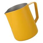 Dianoo Espresso Steaming Pitcher 600ml, Milk Frothing Pitcher Stainless steel, Coffee Milk Frothing Cup, Coffee jug, Latte Art, Yellow (Pitcher2110Yellow600)