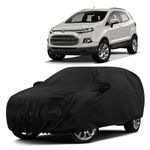 Sulfar 100% Water Resistant Car Body Cover Compatible with Mirror for Ford Ecosport (Triple Stitched, Full Bottom Elastic, Black)