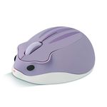 CHUYI Hamster Wireless Silent Mouse, 1200DPI Cute Animal Mouse Portable Travel Optical Cordless Quiet Mice for PC Computer Laptop School Gift (Purple)