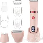 Scttomon Electric Lady Shaver for Women Painless Electric Razor Bikini Trimmer Facial Hair Removal Body Hair Trimmer for Face Legs Underarm Pubic Hair Wet and Dry Flawless 3 in 1