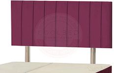 COOL BED Burgundy Plush Velvet 9 Panel Vertical Lined Hedboards for Beds (Burgundy, 4FT6 - DOUBLE)