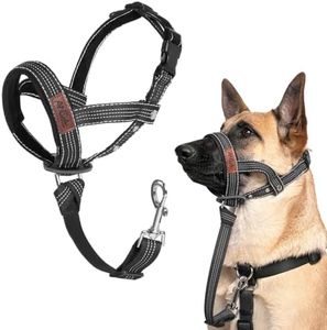 ANDA Gentle Leader Ultra-Light Reflective Dog Headcollar: Adjustable, Breathable Comfort, Prevents Explosive Rushes, Ideal for Daily Use (Black,Size 2)