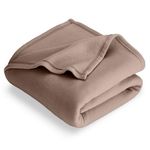 Bare Home Polar Fleece Blanket - Throw Blanket - Warm & Cozy - Premium Fleece - Blanket for Bed, Sofa, Camping, Travel and Cold Nights - Lightweight Blanket (Throw, Taupe)