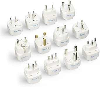 Ceptics 12 Pcs International Travel Worldwide Grounded Universal Plug Adapter Set - Charge Your Devices from Anywhere in The World