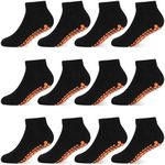 HYCLES Boys Girls Non-Slip Toddler Socks Grip Ankle Sticky Sock Anti-Skid Socks for Kids 6 Pairs for 10-13 Years Kids