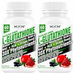 HXN L-Glutathione Tablets 1000mg For Skin With Vitamin C, & E, Hyaluronic Acid, Alpha Lipoic Acid, Biotin, Grape Seed Extract, Milk Thistle, And Collagen Supplements For Women -120 Tablet (pack 2)