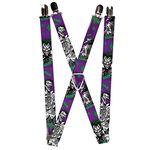 Buckle-Down Suspenders - Joker Laughing Poses Haha Purple/green/black/wh Accessory, Multi-Colored, One Size