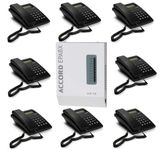 Accord ACE 108 EPABX Intercom System for Office, 1 CO + 8 Extensions with 8 Beetel landline Telephone Set