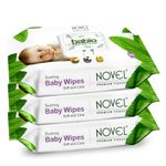 NOVEL Baby Wet Wipes/Pack With Lid (Pack of 3-80 sheet)