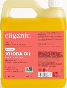 Cliganic Non-GMO Jojoba Oil Bulk 32oz, 100% Pure - Natural Cold Pressed Unrefined Hexane Free Oil for Hair & Face