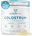 WONDERCOW Colostrum Supplement Powder for Gut Health, Immune Support, Muscle Recovery & Wellness | Natural IgG Pure Whole Bovine Colostrum Superfood, Unflavored, 60 Servings