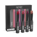 RENNE Very Matte - Pack of 4 Matte Lipsticks | Intense Color Pay Off, Full Coverage Long Lasting Weightless Velvety Formula