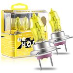 Sidaqi 2PCS H7 100W Halogen Headlight Bulbs Yellow 2800K 12V Auto Car LED Headlight Bulb Fog Light