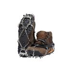 Yatta Life Heavy Duty 14-Spikes Trail Spike Ice Grip Snow Cleats Footwear Crampon for Walking, Jogging, or Hiking on Snow and Ice (Large (Black)