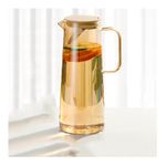 Mivana Premium Juice and Water Glass Pitcher jug with Lid and 1.1 Liter Jug Romantic Style Water jug with Handle hot Cold Water, ice Lemon Tea, Milk and Juice Beverage Carafes (Brown Jug)