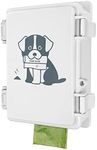 Poop Bag Dispenser Wall Mount Dog Poop Bag Holder Outside Mounted Waterproof Dog Bag Storage Dispenser | Small Pet Waste Station for Yard(white,dispenser only)