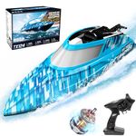 BEZGAR Brushless RC Boat, Remote Control Boats for Adults and Kids, 16 inch Big Boat Fast Speed 35+ KPH Racing RC Boats for Pool Lake & Sea with 2000mAh Large Rechargeable Battery - TX124