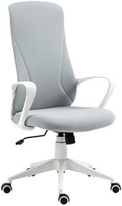 Vinsetto Silla de Oficina Giratoria Silla de Escritorio Juvenil con Altura Ajustable Función de Basculante Reposabrazos y Respaldo Alto 62x56x110-119,5 cm Gris