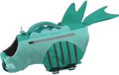 EMUST Life Jacket for Large Dogs, Ripstop Dog Life Vest for Small/Medium/Large Dogs with Rescue Handles, High Reflective Dog Life Preserver for Swimming, Turquoise, L