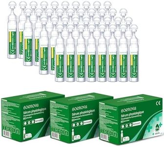 BORNOVA Sérum Physiologique bebe Sterile Serum solution saline isotonique Bébé Prévention rhume nasale nez lavage oculaire Nettoyage des plaies bebe enfant mouche 3 Bte. (TOTAL: 120unidoses x 5ml)