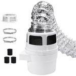 Upgraded Version - VIWINVELA 3 IN 1 Indoor Dryer Vent Kit with Silver Dryer Vent Hose - Dryer Lint Catcher Water Filter Bucket - Dryer Lint Trap for Electric Dryer
