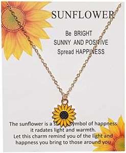 Sunflower Pendant Necklace for Women Girls Christmas Birthday Gifts for Daughter Niece Sunflower Necklaces for Women Sunflowers Lover Inspirational Gift with Message Card