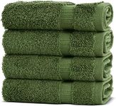 Chakir Turkish Linens | Hotel & Spa Quality 100% Cotton Premium Turkish Towels | Soft & Absorbent (4-Piece Washcloths, Moss)