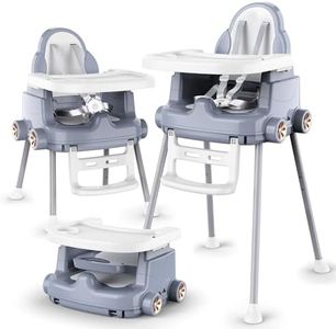 BellaBaby 5-in-1 High Chair, Convertible & Ultra Compact High Chair, Light Weight Portable Highchair, Racing Look