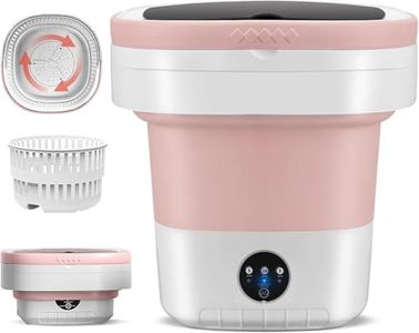 12L Portable Washing Machine, Foldable Small Washer with Spin Basket Laundry Machine, 3 Cleaning Modes Suitable for Underwear Clothes, Foldable Design Ideal for Hotel Camping Apartment Home (Pink)