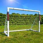 FLICK Football Goal for Garden | Strongest True 70 mm Goalposts | 2 Year Guarantee | Kids Football Goal with Net | No Tools, Easy Assembly | Weatherproof uPVC Garden Goal, White