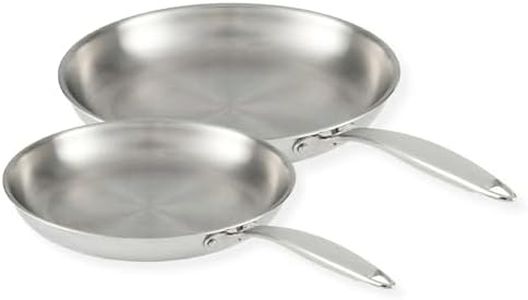 Lagostina Forte 3-Ply Clad 2-Pack Skillet Set, 26 cm / 10in and 30 cm / 12in, Stainless Steel Pan Set, 18/10 Stainless Steel Interior, Induction Safe, Dishwasher and Oven Safe up to 400ºF / 204ºC