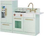 Teamson Kids Childrens Little Chef Charlotte Wooden Play Kitchen Mint TD-12302M