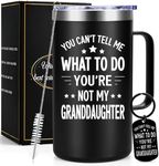 Gtmileo Fathers Gifts for Grandpa, You Are Not My Granddaughter-20Oz Stainless Steel Insulated Coffee Mug, Grandpa Gifts, Grandpa Birthday Gifts, Gifts for Grandpa from Granddaughter (Black)