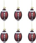 STOBOK 6 Pieces Christmas Sports Ball Ornament, Christmas Tree Hanging Baubles, Holiday Party Decor, Sports Fans Gift (Rugby)