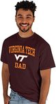 Blue 84 Men's Standard Dad T-Shirt, Virginia Tech Hokies Maroon, Small