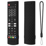 Oboe Silicone Tv Remote Cover Compatible with LG Smart LED TV Remote LG AKB750 Protective Case with Lanyard (D-Black) [Remote NOT Included]