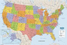 House of Doolittle Laminated United States Map, 50 x 33-Inch with Write On/Wipe Off Feature, Recycled (HOD720)