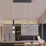 Eoodis Modern Pendant Light Dimmable LED Chandelier with Remote Control Height Adjustable Hanging Lights Chandeliers Ceiling Light for Living Room Kitchen Dining Room 39.3in/100cm