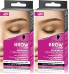 Schwarzkopf Brow Tint Professional formula Eyebrow Dye Brow Tinting Kit with Gentle Permanent Colour - Light Brown (Pack of 2)