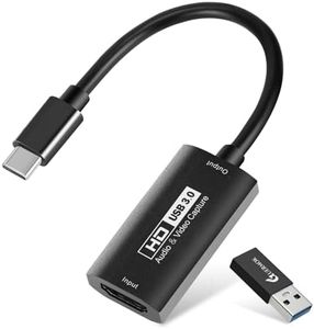 Guermok Video Capture Card, USB 3.0 HDMI to USBC Capture Card, 4K 1080P60FPS Capture Devices for Gaming Live Streaming Video Recorder, for Windows MacOS System PS4/5 Switch Xbox Steam OBS