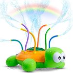 Chuchik Outdoor Water Spray Sprinkler for Kids and Toddlers - Backyard Spinning Turtle Sprinkler Toy w/Wiggle Tubes - Splashing Fun for Summer Days - Sprays Up to 8ft High - Attaches to Garden Hose