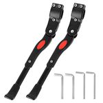 2 PCS Adjustable Bike Kickstands, Aluminum Bicycle Kickstand Universal Cycling Kickstands for 24-27 Inch Mountain Bike Road Bike Adult Bike (Black)