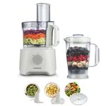 Kenwood Food Processor, 2.1L Bowl, 1.2 L Blender, Emulsifying, Knife Blade, Reversible Slicing and Grating Discs, 800 W, FDP301WH, White [Energy Class A]