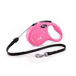 Flexi New Classic Cord Pink Small 8m Retractable Dog Leash/Lead for dogs up to 12kgs/26lbs