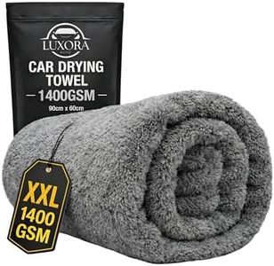 LUXORA AUTO Car Drying Towel Extra Large 90x60cm – 1400 GSM Twisted Loop Microfibre Drying Towel for Car – Streak-Free One Pass Drying Cloth for Cars, SUVs & Detailing