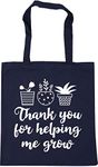 Hippowarehouse Thank you for helping me grow - Teacher Tote Shopping Gym Beach Bag 42cm x38cm, 10 litres