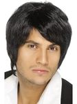 Smiffys Boy Band Wig, Black Short Style, Icons & Idols Fancy Dress, Adult Dress Up Wigs