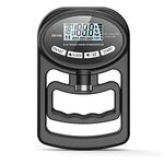 265 lbs / 120 kg Hand Dynamometer Grip Strength Trainer Electronic Hand Grip Strength Tester Grip Strengthener, Black