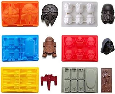 FantasyBear Star War Shaped Mold,Set of 6 Silicone Flexible Molds for Star Wars Lovers Robots Birthday Cake Decoration Candy Molds Chocolate Molds Soap Molds Baking Molds Jello Molds (6pcs Set)